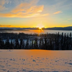Sunset in February overlooking Marsh Lake