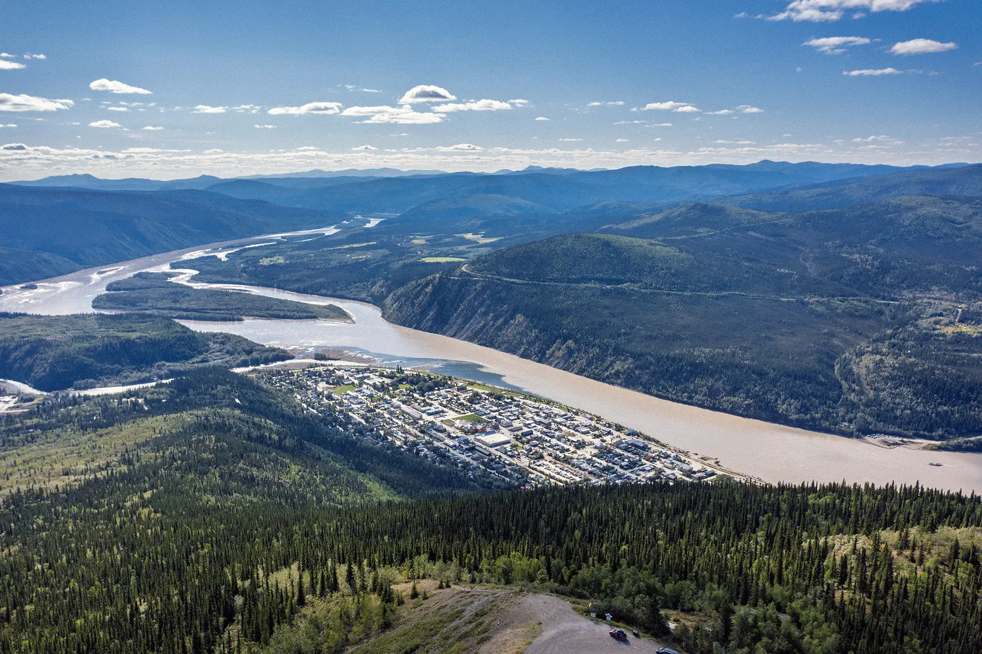 Dawson City Aerial Photo taken from the Midnight Dome