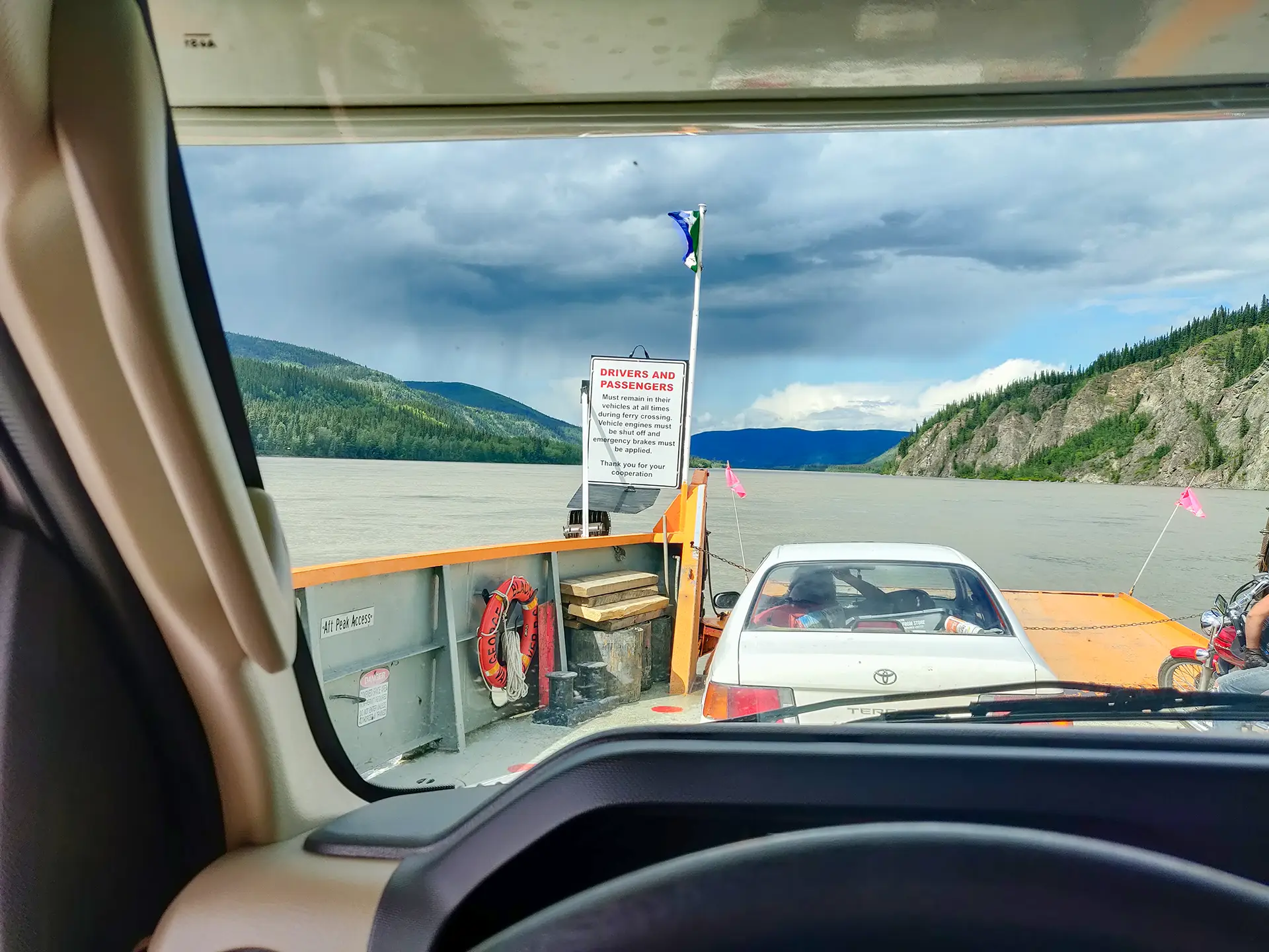 George Black Ferry in Dawson City with Yukon River in View