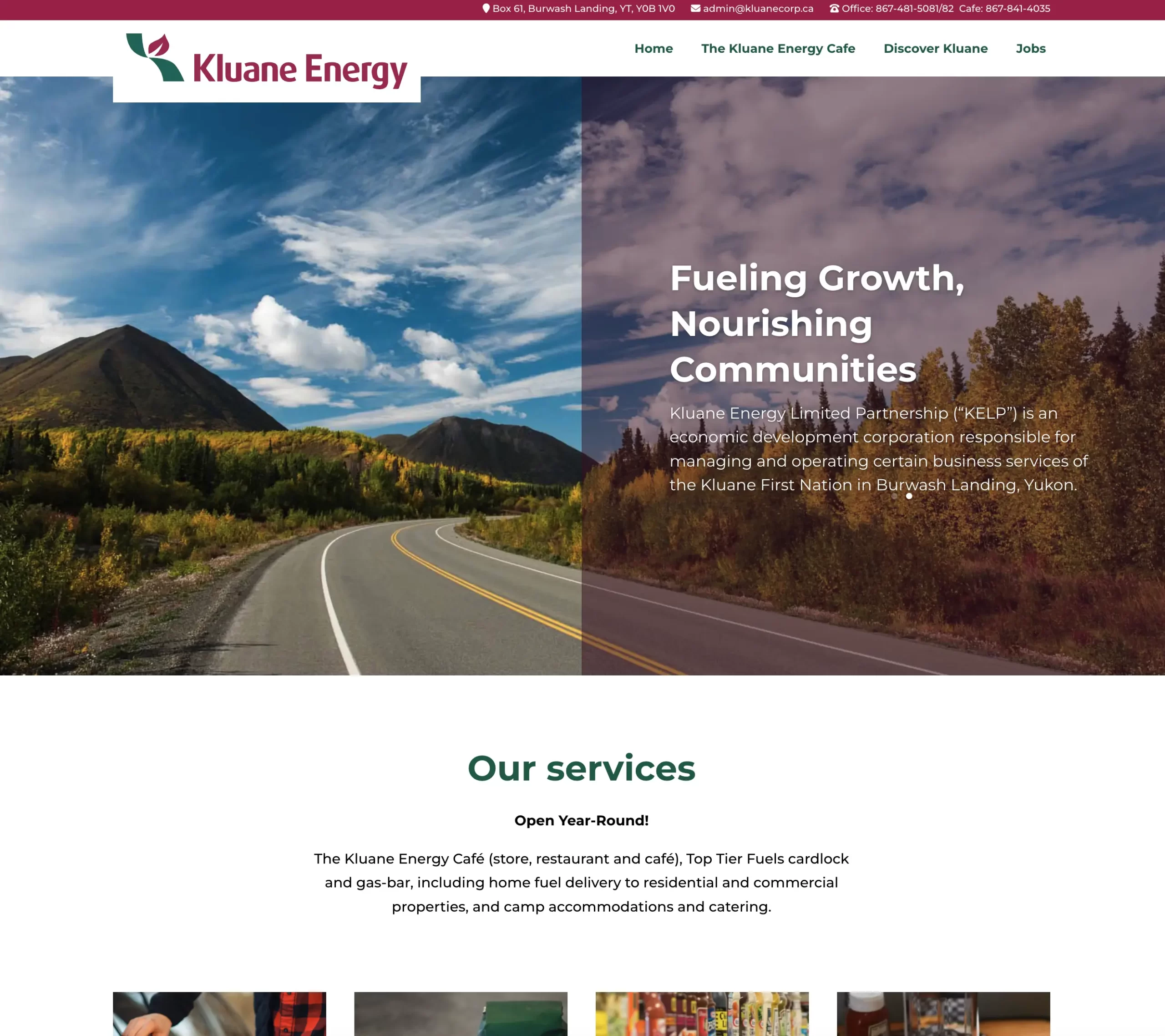 Kluane Energy web site designed by pr services in the yukon