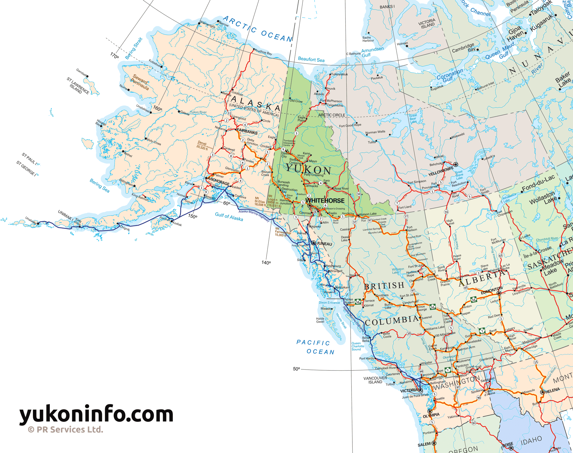 Western North America Map