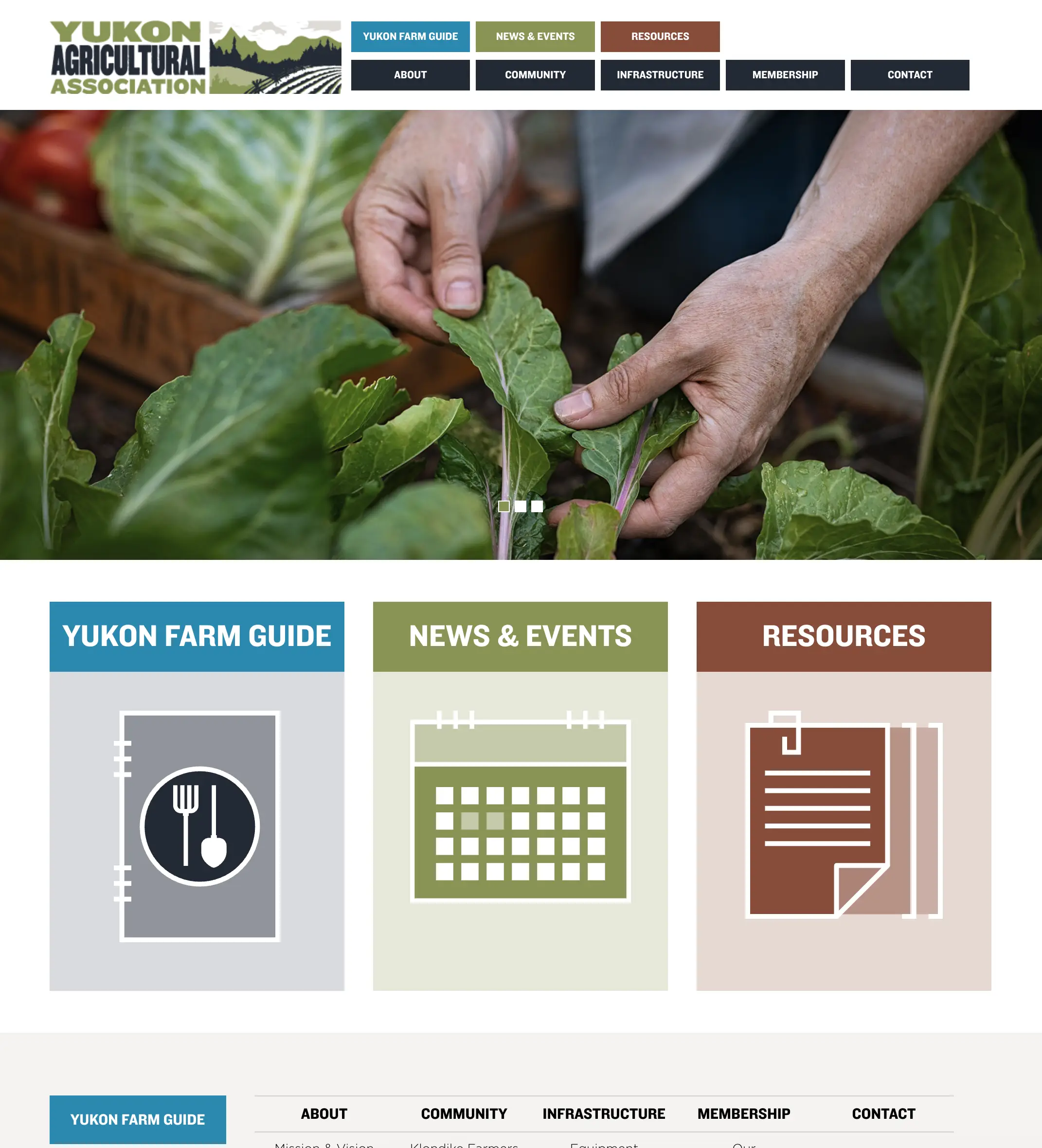 Yukon Agricultural Association web site portfolio item that PR Services Designed