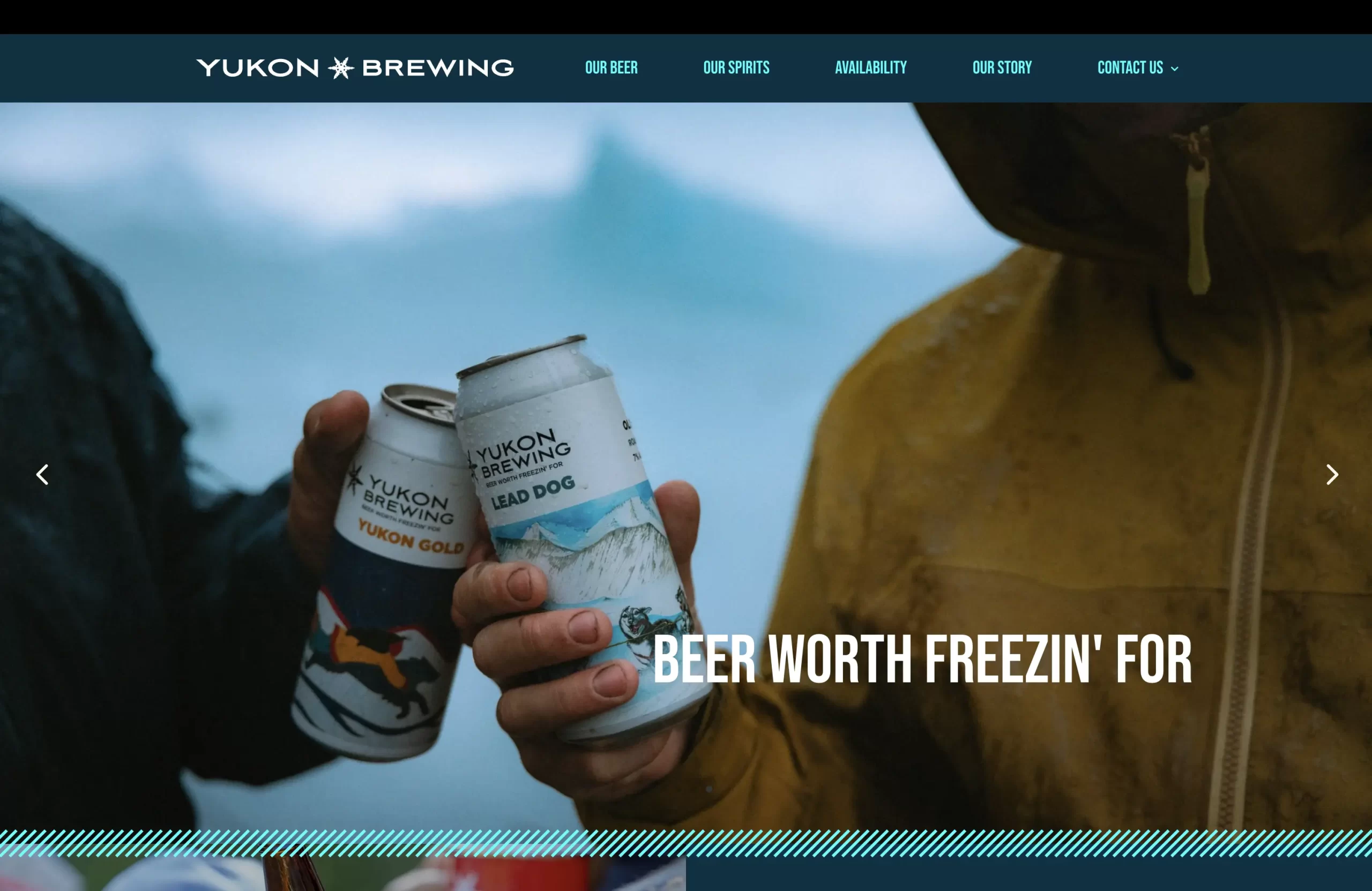 Yukon Brewing web site designed by PR Services example