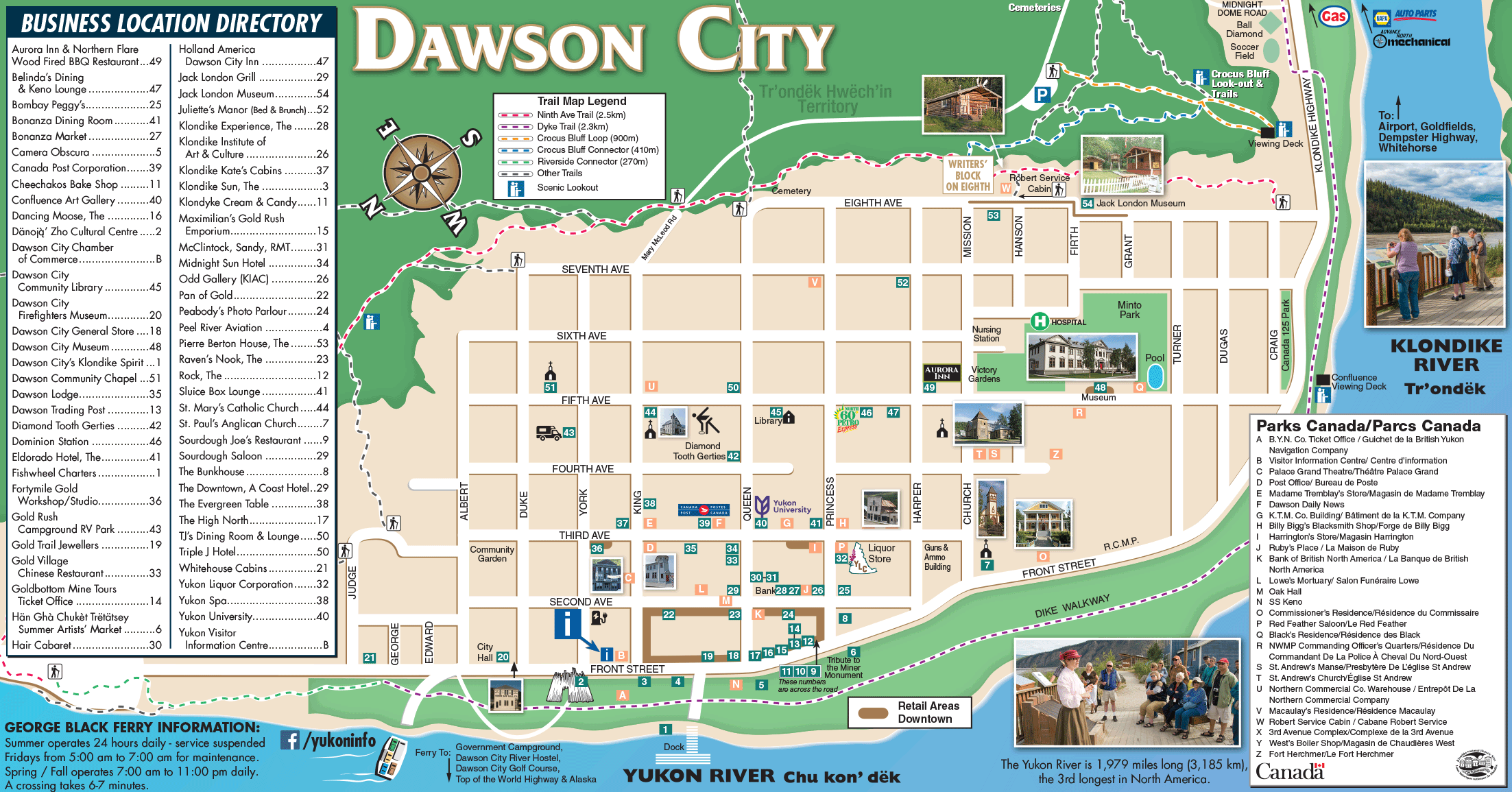 Dawson City Downtown Map