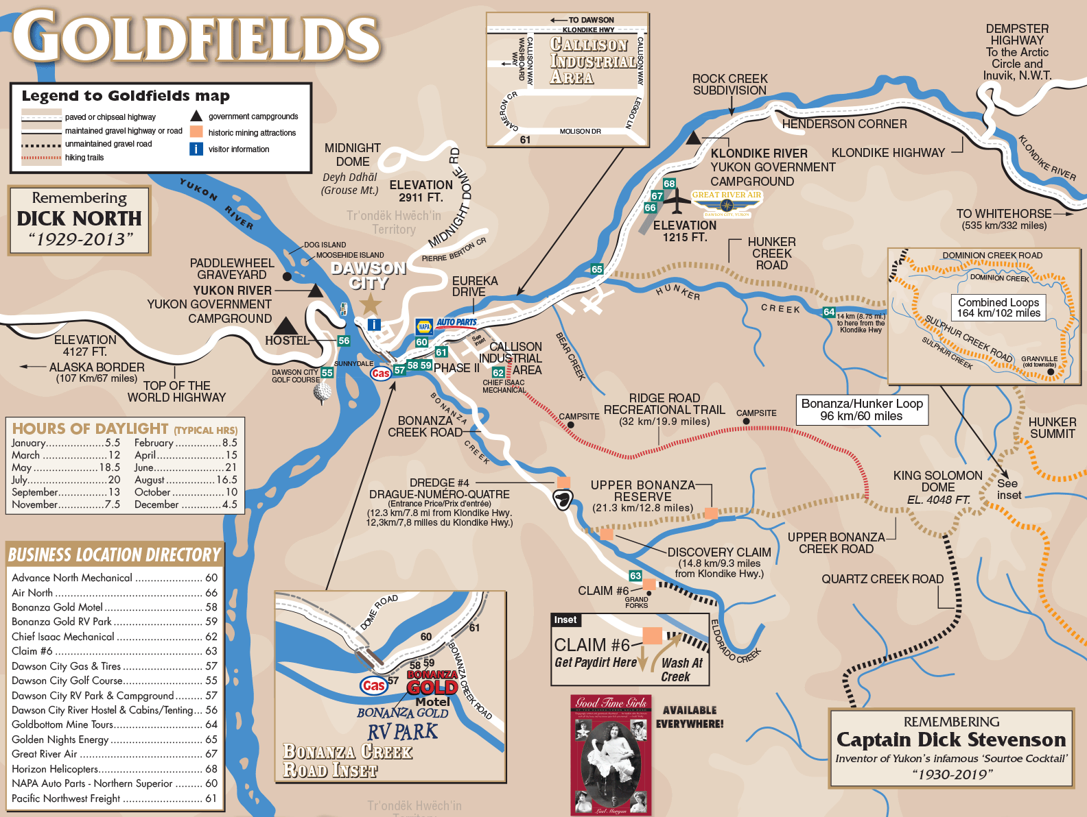 Dawson City Goldfields Map