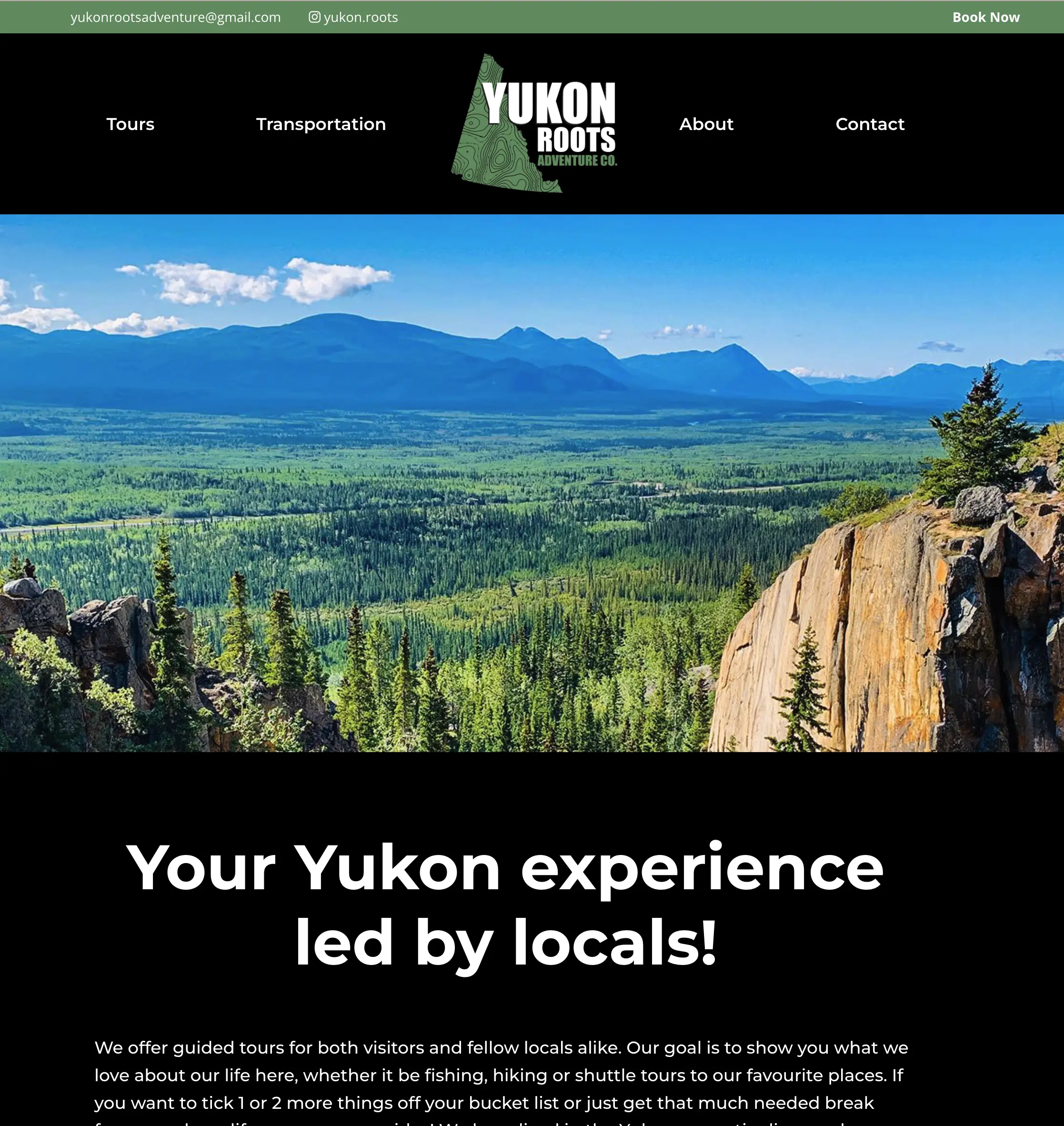 yukon roots web site screenshot portfolio whitehorse yukon