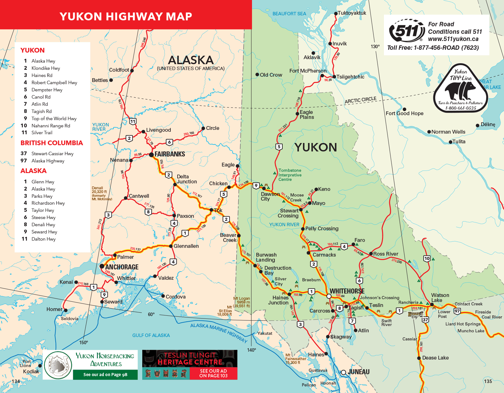 Yukon Highway Map